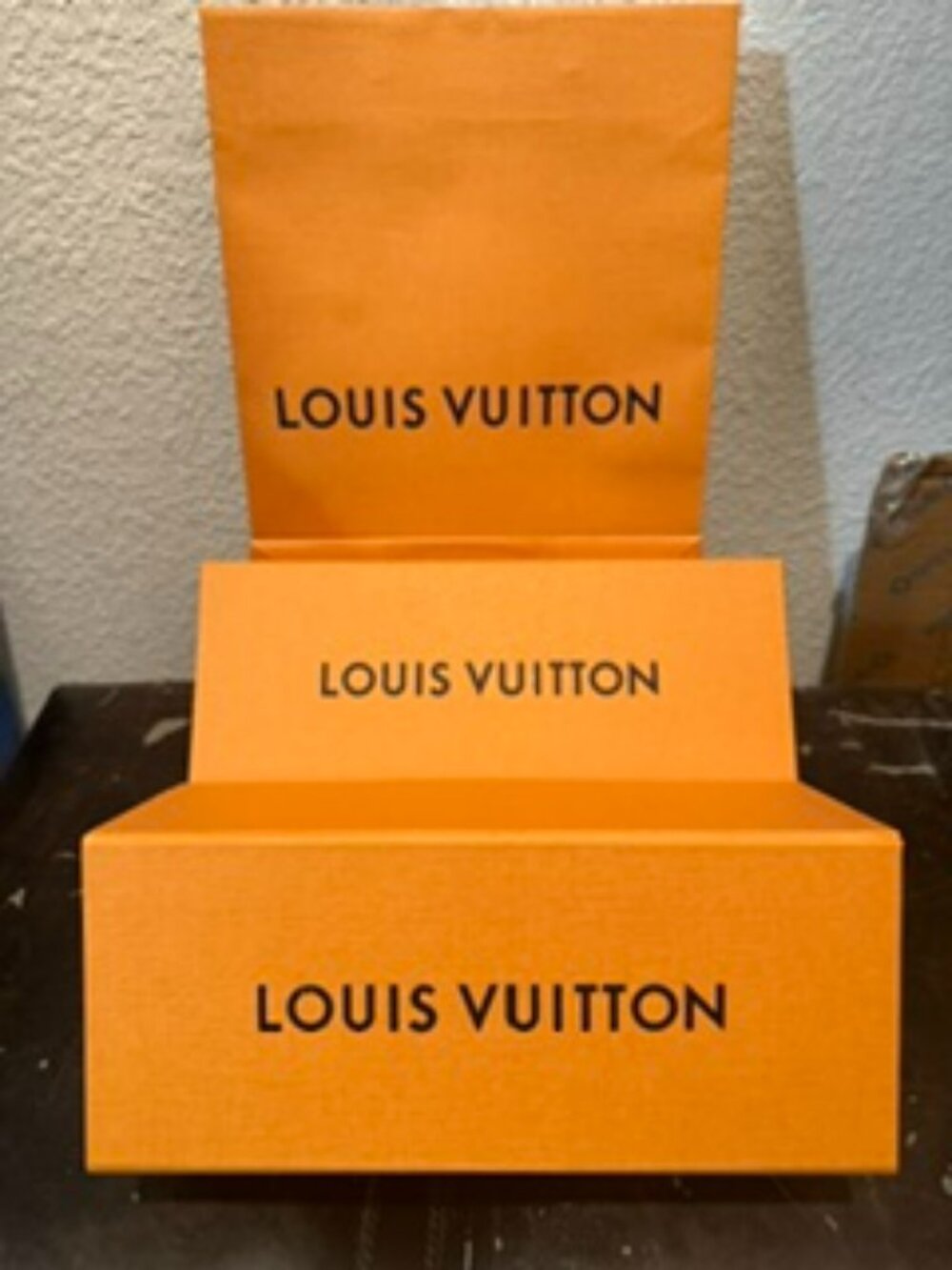 1 Louis Vuitton Shopping Bag and 2 Perfume Boxes
